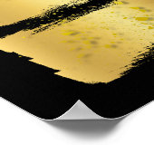 Moderne Gouden Accent Decor Zwarte Brush Abstracte Poster (Hoek)