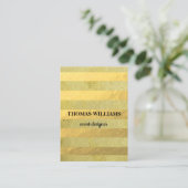 Moderne gouden achtergrondstrips visitekaartje (Staand voorkant)