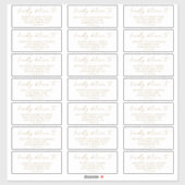 Moderne gouden Adresetiketten voor weduwschappen m Sticker (Vel)
