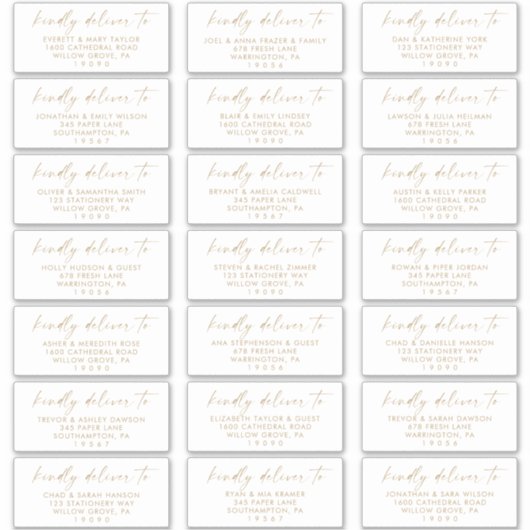 Moderne gouden Adresetiketten voor weduwschappen m Sticker (Voorkant)