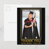 Moderne Gouden Afstudeer Foto Dank Je Briefkaart (Voorkant / Achterkant)