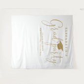 Moderne gouden afstudeerfeest foto achtergrond wandkleed (Voorkant (horizontaal))