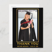 Moderne Gouden Afstudeerfoto Dank Je Briefkaart (Voorkant / Achterkant)
