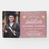 Moderne gouden Afstuderen met elegant Script-chass Spandoek (Horizontaal)