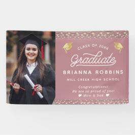 Moderne gouden Afstuderen met elegant Script-chass Spandoek