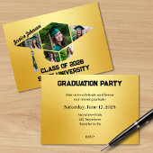 Moderne Gouden Afstuderen Vorm Foto Collage Party Kaart