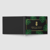 Moderne gouden ananas tropische bruiloft gastenboek (Volledig)