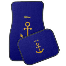 Moderne Gouden Anker op Koninklijk Blauw