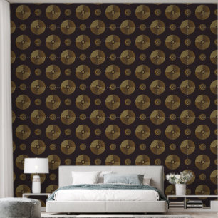 Moderne Gouden Art Deco Cirkels Behang