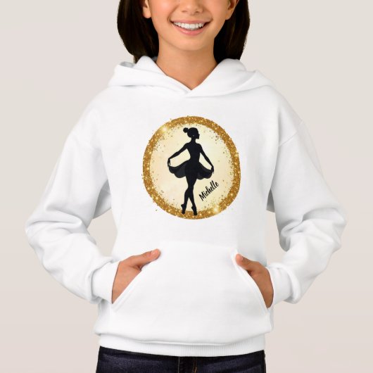 Moderne Gouden Ballerina Balletdans Gepersonalisee (Voorkant)