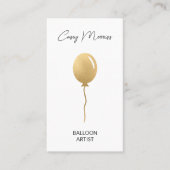 Moderne gouden ballon artiest visitekaartje (Voorkant)