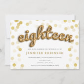 Moderne gouden ballonnen glitter 18e verjaardag kaart (Voorkant)