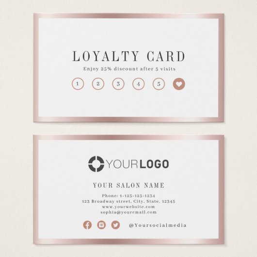 Moderne gouden bankkaart van de roos visitekaartje (Voorkant /achterkant)