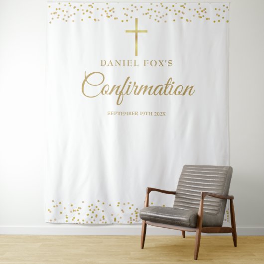Moderne Gouden Bevestigingsfoto Achtergrond Wandkleed (In situ)