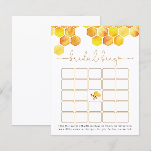 Moderne gouden bijenbridale spelkaart (Voorkant / Achterkant)