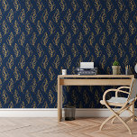 Moderne gouden bladeren koningsblauw botanisch pat behang<br><div class="desc">Geobsedeerd door boho-stijl maar hunkerend naar een vleugje modern minimalisme? Kijk niet verder dan deze Modern Golden Leaves Royal Blue Botanical Pattern prachtige peel & stick wallpaper! Met een boeiend blauw botanisch patroon, haalt dit ontwerp inspiratie uit de elegantie van Deco Art, het mengen van schone lijnen en boeiende bloemen...</div>