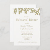 Moderne gouden bladeren repetities voor diners kaart (Voorkant / Achterkant)