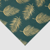Moderne gouden bladeren tegen groene ontkoppeling tissuepapier (Detail)