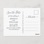 Moderne Gouden Blauwe Agaat FOTO Save the Date Briefkaart (Achterkant)