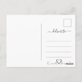 Moderne gouden blauwe agaat huwelijksaankondiging  briefkaart (Achterkant)