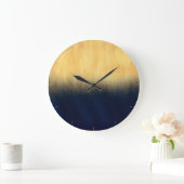 Moderne gouden blauwe penseelstreken grote klok (Huis)