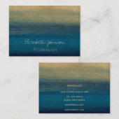 Moderne gouden blauwe penseelstreken schilderen visitekaartje (Voorkant / Achterkant)