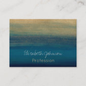 Moderne gouden blauwe penseelstreken schilderen visitekaartje (Voorkant)