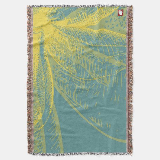 Moderne Gouden Bloem Verf 1 Deken (Voorkant Verticaal)