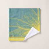 Moderne Gouden Bloem Verf 1 van RD Bad Handdoek (Wasdoekje)