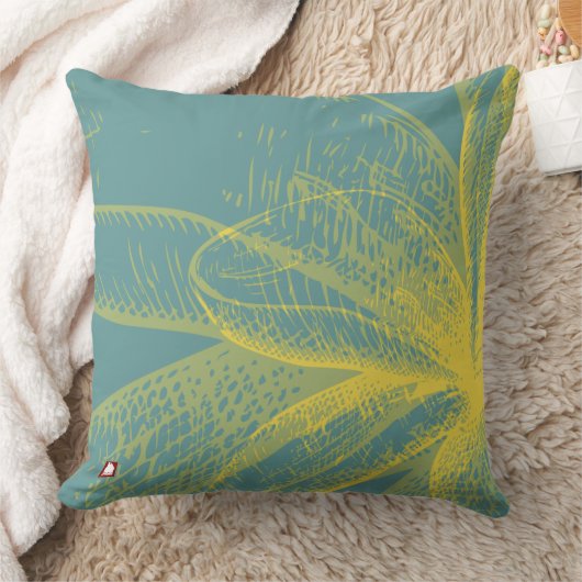 Moderne Gouden Bloem Verf 1 van RD Kussen (Deken)