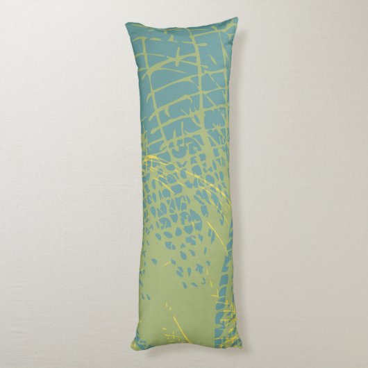 Moderne Gouden Bloem Verf 1 van RD Lichaamskussen (Achterkant (Verticaal))