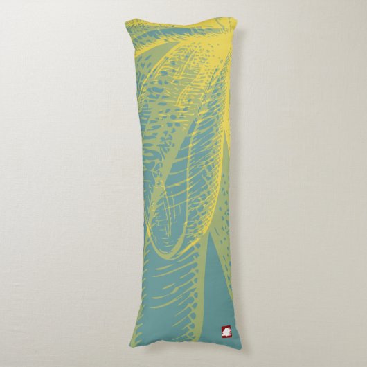 Moderne Gouden Bloem Verf 1 van RD Lichaamskussen (Voorkant Verticaal)