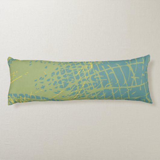 Moderne Gouden Bloem Verf 1 van RD Lichaamskussen (Achterkant)