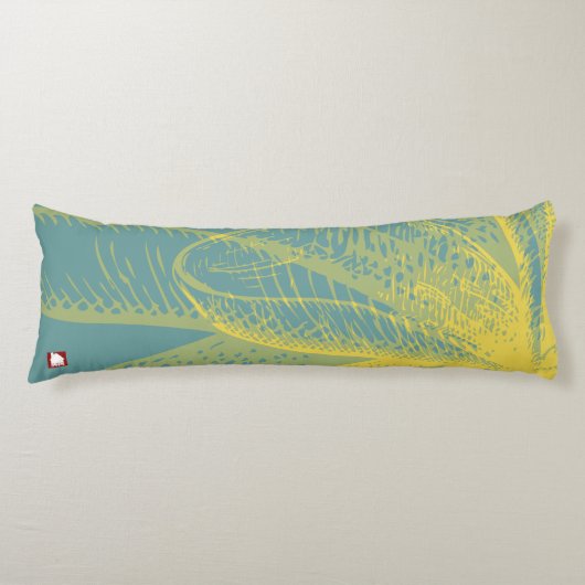 Moderne Gouden Bloem Verf 1 van RD Lichaamskussen (Voorkant)