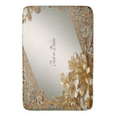Moderne Gouden  Bloemen Badmat (Voorkant Verticaal)
