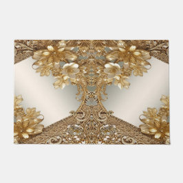 Moderne Gouden Bloemen Deurmat
