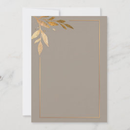 Moderne gouden bloemen en lijst kaart