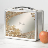 Moderne Gouden  Bloemen Lunchbox (In situ)