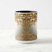 Moderne Gouden  Bloemen Mok (Midden)