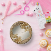 Moderne Gouden  Bloemen Papier Bowls Papieren Kommen (Feest)