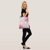 Moderne Gouden Bloemen Roze Lotus Bruidsmeisje Ele Tote Bag (Op model)