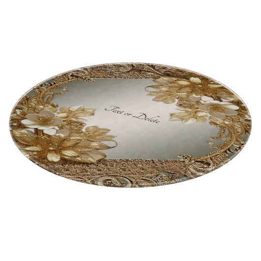 Moderne Gouden  Bloemen Snijplank (Hoek)