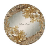 Moderne Gouden  Bloemen Snijplank (Voorkant)