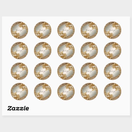 Moderne Gouden  Bloemen Sticker (Vel)