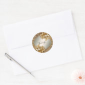 Moderne Gouden  Bloemen Sticker (Envelop)
