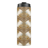 Moderne Gouden  Bloemen Thermische Tumbler Thermosbeker (Voorkant)