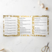 Moderne Gouden Bloemen Zwarte Cirkel Brochure Drieluik Kaart (Binnen)