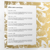 Moderne Gouden Bloemen Zwarte Cirkel Brochure Drieluik Kaart (Binnenzijde eerst)