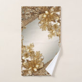 Moderne gouden  bloemenhanddoek set bad handdoek (Handdoek)