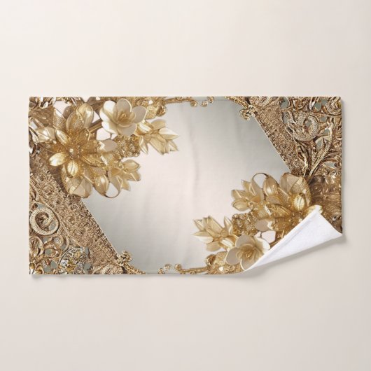Moderne gouden bloemenhanddoek set bad handdoek (Handdoek)